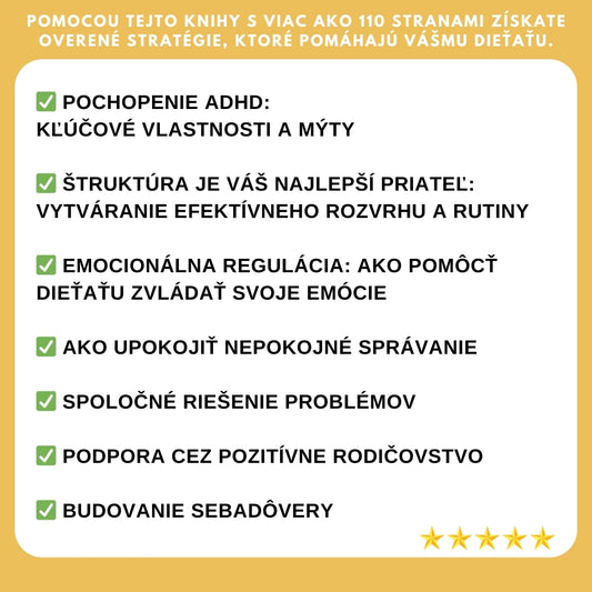 Tvoje dieťa s ADHD nie je 'problémové' — len ti nikto neukázal ako. Sprievodca, ktorý mení chaos na sústredenie + BONUS